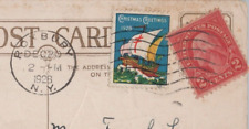 1928 Christmas Seal Tied Postcard Dec. 20 Roxbury NY New York picture