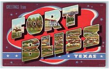 Fort Bliss, TX Postcard-  LARGE LETTER GREETINGS FROM FORT BLISS picture