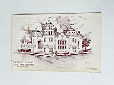 1912 Antique EL RENO OKLAHOMA Postcard FIRST METHODIST EPISCOPAL CHURCH Haworth picture