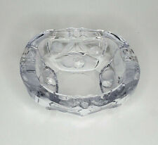 Heavy Glass Ashtray With Frosted Cherry Pattern - Vintage  picture