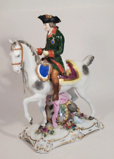 Antique French Edme Samson Porcelain French Soldier on Horse Figurine picture