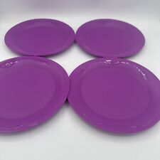 New Tupperware Beautiful Set of 4 Purple Color Round Open House Dessert Plates picture
