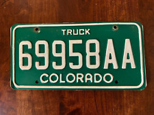 1980s Colorado Truck License Plate 69958AA Authentic Metal CO USA Rocky Mountain picture