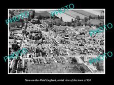 OLD LARGE HISTORIC PHOTO OF STOW ON THE WOLD ENGLAND AERIAL VIEW OF TOWN 1950 2 picture