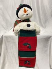 Vintage 1999 Holiday Creations Shelf Sitting Singing Snowman 23” Long W/ Holly picture
