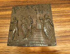 Exquisite Rare metal antique continental 19th C. relief plate 4