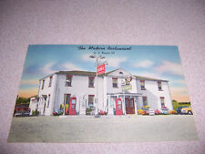 1950s THE MODERN RESTAURANT & ATLANTIC GAS STATION, PALMYRA, PA. LINEN POSTCARD picture