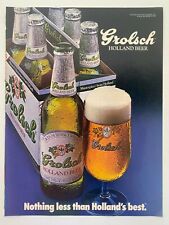 Grolsch Holland Beer Vintage 1985 Print Ad picture