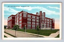 Milwaukee WI-Wisconsin, Bay View High School, Antique, Vintage Postcard picture