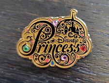 Disney Parks Authentic Trading Disney Princess Gold Jeweled Logo Pin picture