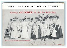 1908 Universalist Sunday School Rally Day Worcester MA Massachusetts Postcard picture