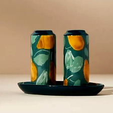 Anthropologie Holly and Pear Salt and Pepper Shakers New picture