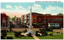 Postcard Franklin Tennessee West Main Street Confederate Monument Reprint #84305 picture