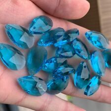 20pcs Sky Blue Teardrop Crystal Bead Charm Chandelier Part Hanging Pendant picture