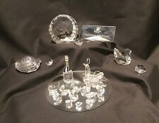 Swarovski Crystal Figurine Lot, Top Shell, Champagne Bottle, Swan, Mini Hearts picture