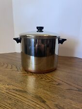 Revere Ware 8 Quart Copper Clad Stainless Steel Stock Pot With Lid USA picture