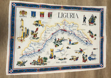 Tea Towel Liguria Italy Map Souvenir 35