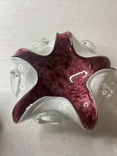 Great c1950's MCM Murano Fratelli Toso Flower Cased Italian Art Glass Bowl picture