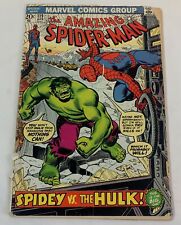1973 Marvel AMAZING SPIDER-MAN #119 ~ low grade ~ Hulk picture