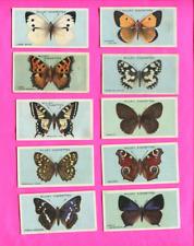 1927 W.D. & H.O. WILLS CIGARETTES BRITISH BUTTERFLIES 10 TOBACCO CARD LOT picture