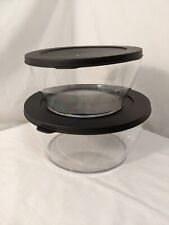 NEW 2  sizes Tupperware Clearly Elegant Bowls 4 Pc SERVING BOWL LID black seals picture