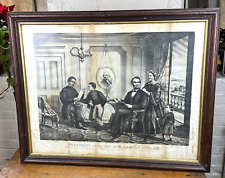 Rare 1867 President Lincoln and Family Circle Lithograph, Publ. Lyons & Co. NY picture