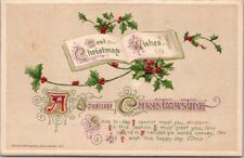 c1910s Winsch CHRISTMAS Embossed Postcard 