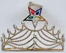 Freemason Masonic OES Grand Matron GOLD TONE Rhinestones O.E.S Adjustable CROWN picture