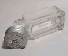 J.R. Watkins Co. Antique Vtg Clear Glass Medicine Pill Bottle w/ Watkin's Lid  picture