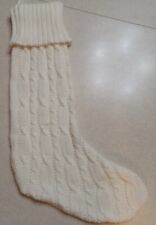 House + Garden Christmas Stocking White Knit Acrylic 20