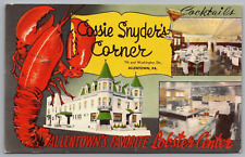 Vintage Postcard- Cossie Snyder's Corner - Lobster Center - Allentown PA picture
