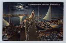 Atlantic City NJ-New Jersey, Fishermen's Delight, Vintage c1951Postcard picture