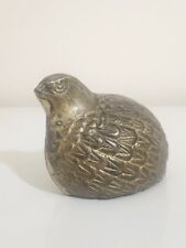 Vtg Solid Brass Quail Pheasant Bird Decorative Figurine Hand Crafted Paperweight picture
