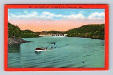 Knoxville TN-Tennessee, Motor Boating At Norris Dam, Antique, Vintage Postcard picture