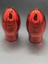 Vintage Red Metallic Christmas  Light Bulb Salt And Pepper Shakers picture