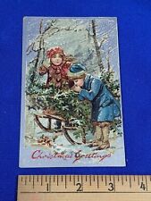 Raphael Tucks Christmas Series 136 postcard Rare 1900s Victorian Kids picture