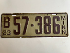 1923 Minnesota License Plate 100% All Original Paint picture