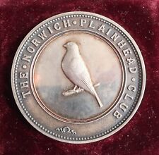 Fine Antique Victorian Silver prize Medal The Norwich Plainhead Canary Club 1898 picture
