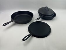 Lot Of 3 Vintage Wagner Ware Sidney O Cast Iron Skillet Pans W/ 1067 Lid picture