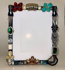 Frame Embedded with Vintage Art Deco Jewelry, Amulets, and Rhinestones picture