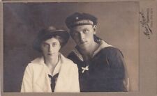 Original WWI CDV Photo GERMAN IMPERIAL NAVY SAILOR & WIFE Hannover Germany 35 picture