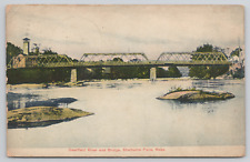 Shelburne Falls Massachusetts Deerfiled River & Bridge 1910 Divided Postcard picture