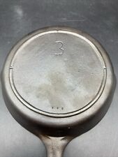 Very Nice Early Hand Scribed 3 Notch Lodge #3 Skillet-Nicely Restored picture