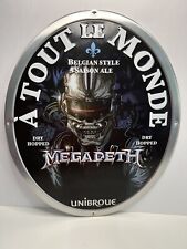 Unibroue A Tout Le Monde Tin Beer Sign Megadeth Music Band Memorabilia - NEW picture