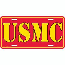 U.S.M.C. License Plate Red & Yellow picture