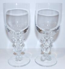 PAIR OF MINNIE & MICKEY MOUSE GLASS WALT DISNEY COMPANY 6 1/4