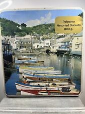 Fishing Harbour in Polperro, England. Vintage EMPTY Collectible Tin Container picture