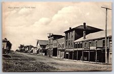 Le Claire Iowa~Main Street & Stores Up Hill~Hale Selz Shose Store~c1908 B&W PC picture