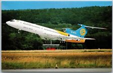 Airplane Tupulev 154B-1 UR-85116 (cn 116) of Ukraine at Zurich (9/93) Postcard picture
