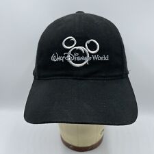 VTG Walt Disney World Hat Adult Strapback One Size Black Baseball Cap Mickey Y2K picture